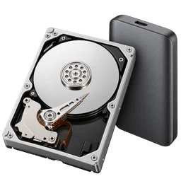 Hard drive and external SSD